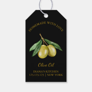 Simple Homemade Olive Oil Hang Tag l Black