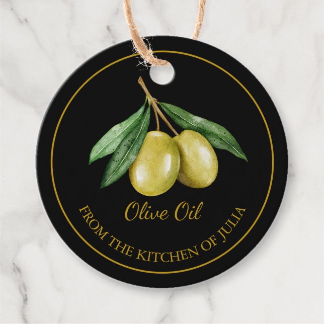 Simple Homemade Olive Oil Hang Tag l White (Front)