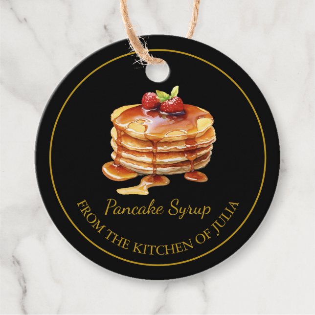 Simple Homemade Pancake Syrup Hang Tag l Black (Front)