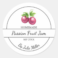 Simple Homemade Passion Fruit Jam Label