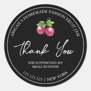 Simple Homemade Passion Fruit Jam Thank You Label