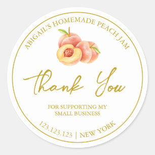 Simple Homemade Peach Jam Thank You Label
