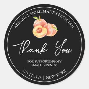 Simple Homemade Peach Jam Thank You Label