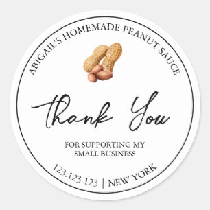 Simple Homemade Peanut Sauce Thank You Label