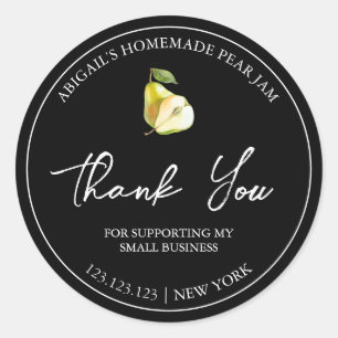 Simple Homemade Pear Jam Thank You Label