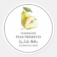 Simple Homemade Pear Preserves Label