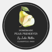 Simple Homemade Pear Preserves Label