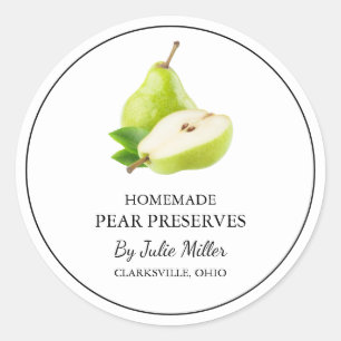 Simple Homemade Pear Preserves Label