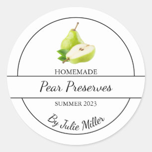 Simple Homemade Pear Preserves Label