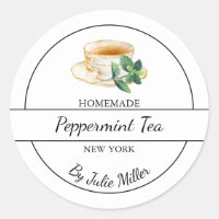 Simple Homemade Peppermint Tea Label