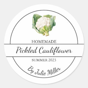 Simple Homemade Pickled Cauliflower Label