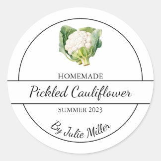 Simple Homemade Pickled Cauliflower Label