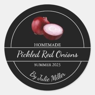 Simple Homemade Pickled Red Onions Label