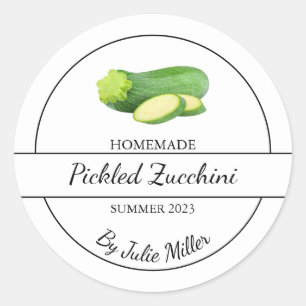 Simple Homemade Pickled Zucchini Label