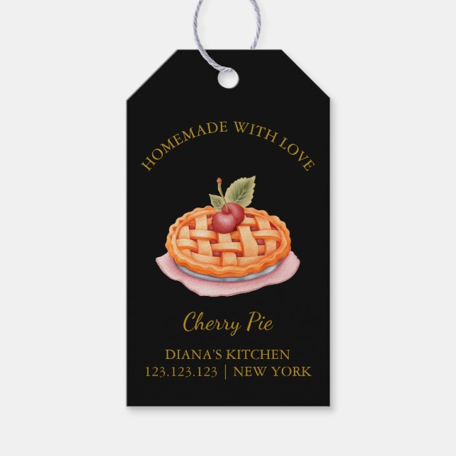 Simple Homemade Pie Hang Tag l Black (Front)