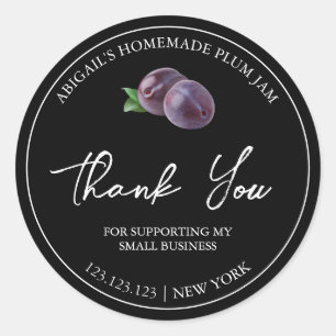 Simple Homemade Plum Jam Thank You Label