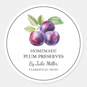 Simple Homemade Plum Preserves Label