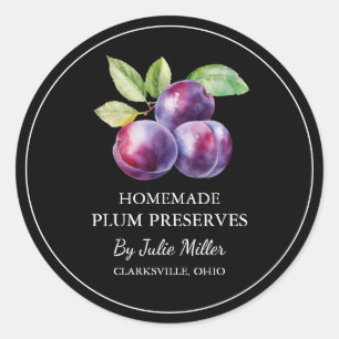 Simple Homemade Plum Preserves Label
