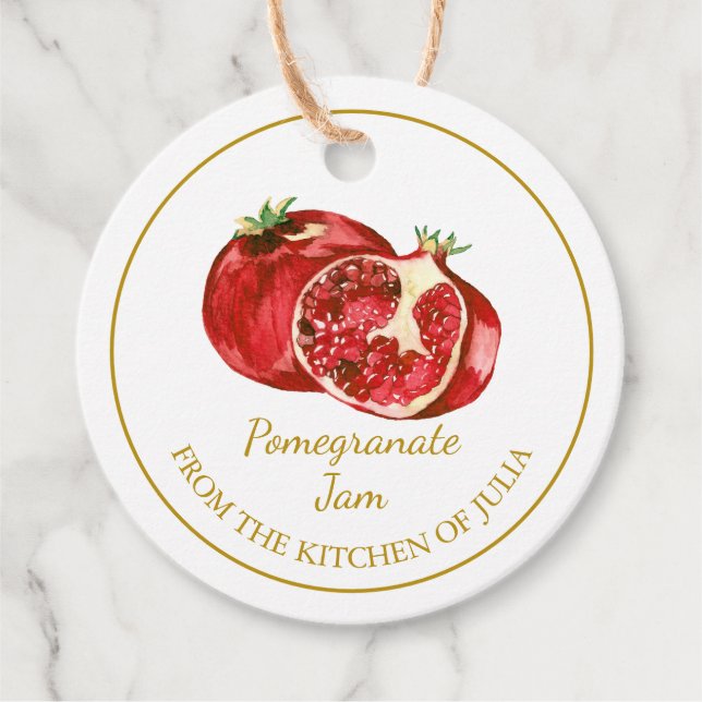 Simple Homemade Pomegranate Jam Hang Tag l White (Front)