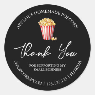 Simple Homemade Popcorn Thank You Label