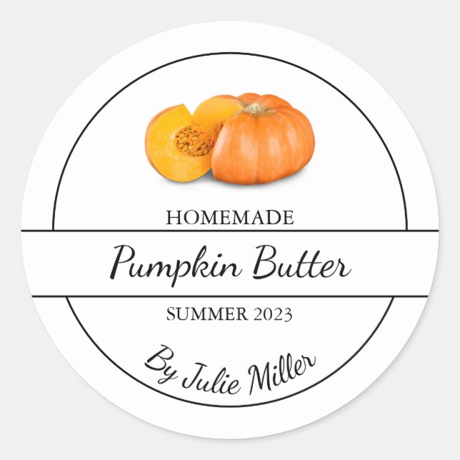 Simple Homemade Pumpkin Butter Label (Front)