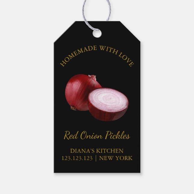 Simple Homemade Red Onion Pickle Hang Tag  (Front)