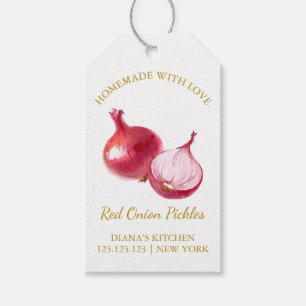 Simple Homemade Red Onion Pickle Hang Tag 