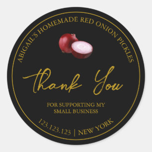Simple Homemade Red onion Pickle Thank You Label