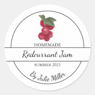 Simple Homemade Redcurrant Jam Label