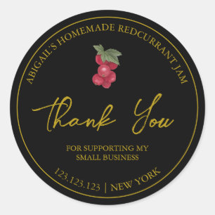 Simple Homemade Redcurrant Jam Thank You Label