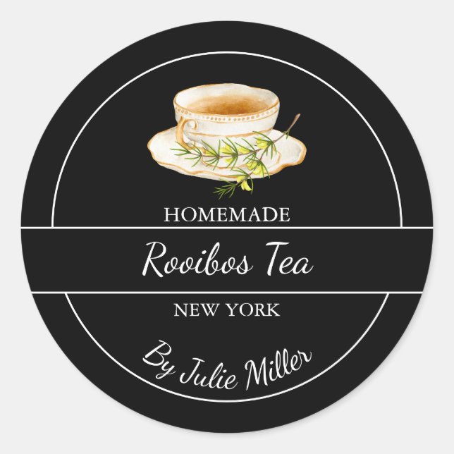 Simple Homemade Rooibos Tea Label (Front)