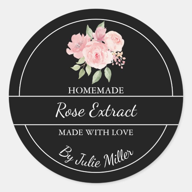 Simple Homemade Rose Extract Label (Front)