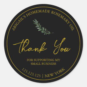 Simple Homemade Rosemary Oil Thank You Label