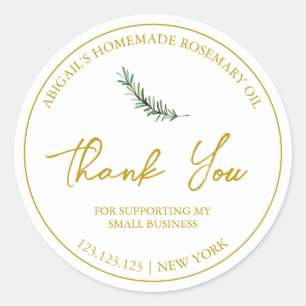 Simple Homemade Rosemary Oil Thank You Label