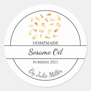 Simple Homemade Sesame Oil Label