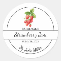 Simple Homemade Strawberry Jam Label