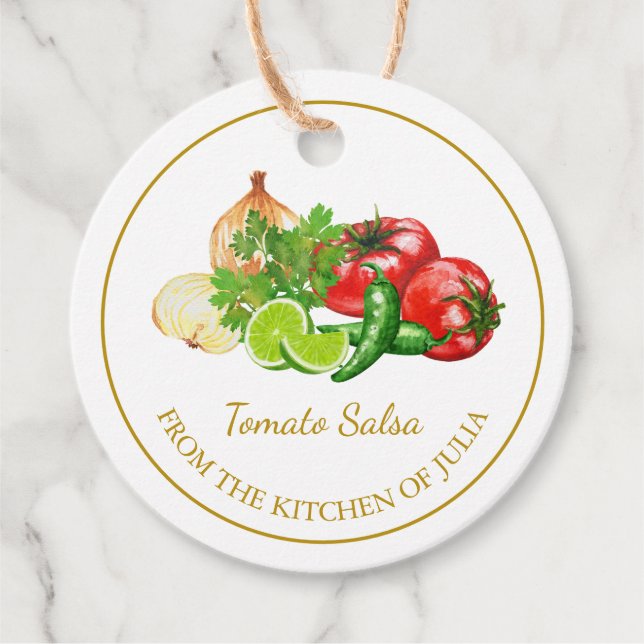 Simple Homemade Tomato Salsa Hang Tag (Front)