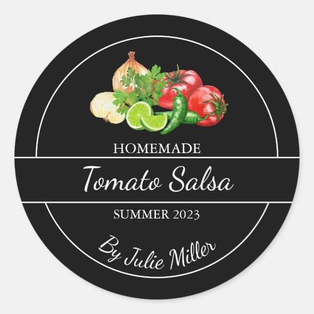 Simple Homemade Tomato Salsa Label (Front)