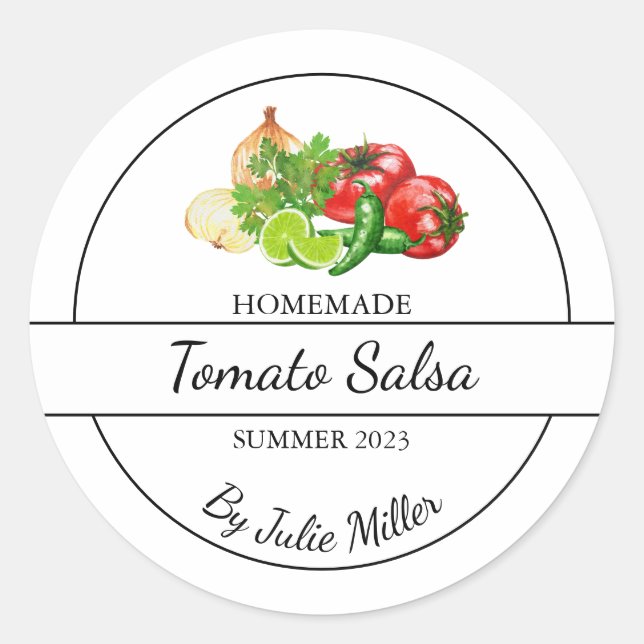 Simple Homemade Tomato Salsa Label (Front)