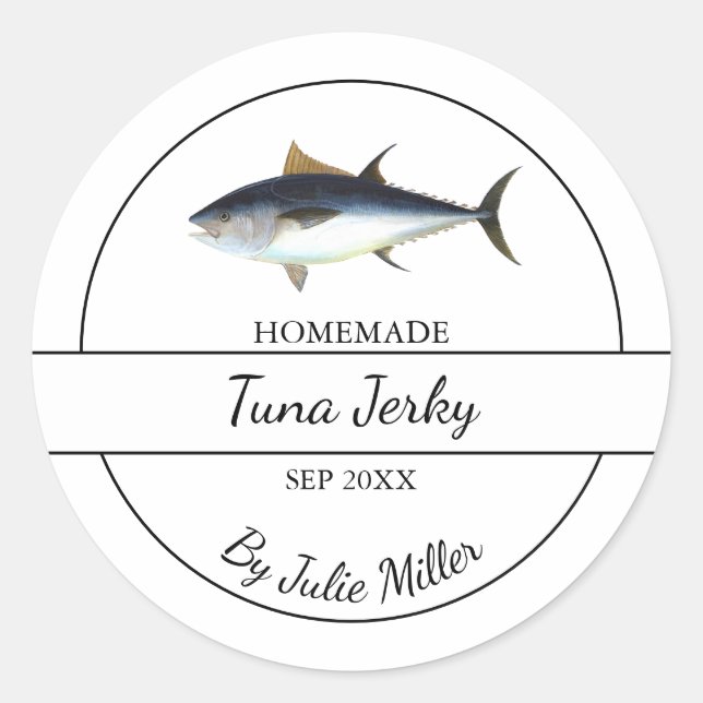 Simple Homemade Tuna Jerky Label (Front)