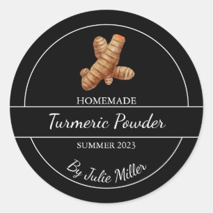 Simple Homemade Turmeric Powder Label
