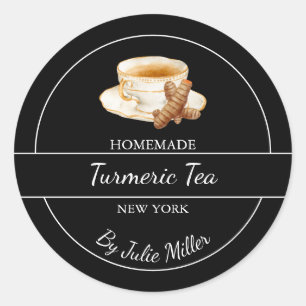 Simple Homemade Turmeric Tea Label
