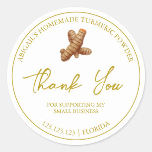 Simple Homemade Turmeric Thank You Label