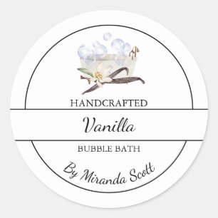 Simple Homemade Vanilla Bubble Bath Label