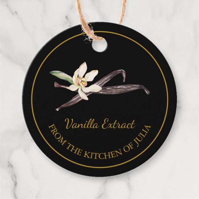 Simple Homemade Vanilla Extract Hang Tag l White (Front)