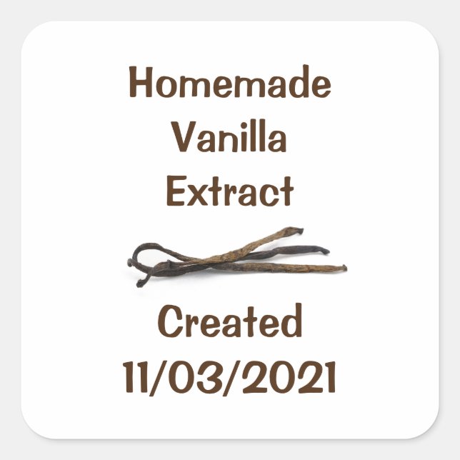 Simple Homemade Vanilla Extract Label (Front)