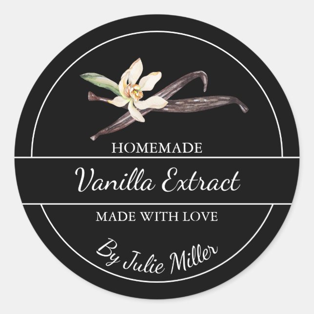 Simple Homemade Vanilla Extract Label (Front)