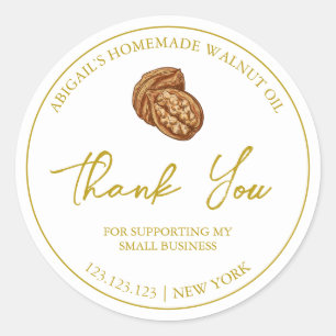 Simple Homemade Walnut Oil Thank You Label