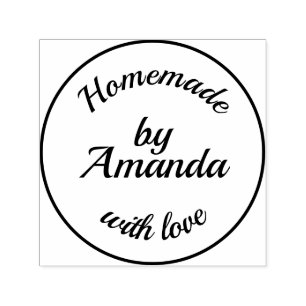 Simple Homemade with love personalise typography Self-inking Stamp