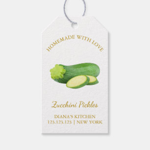 Simple Homemade Zucchini Pickle Hang Tag White